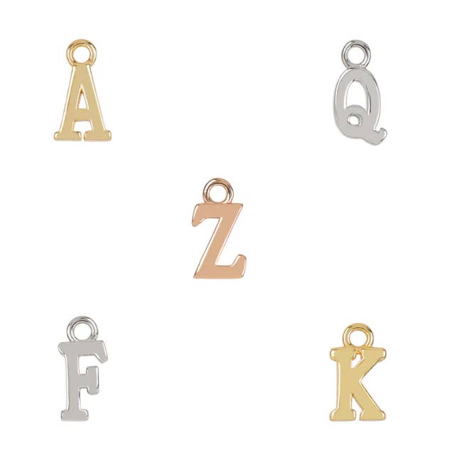Buchstabenanhänger aus 925er Silber mit 18 Karat Gold für den Großhandel von Nativa Jewels