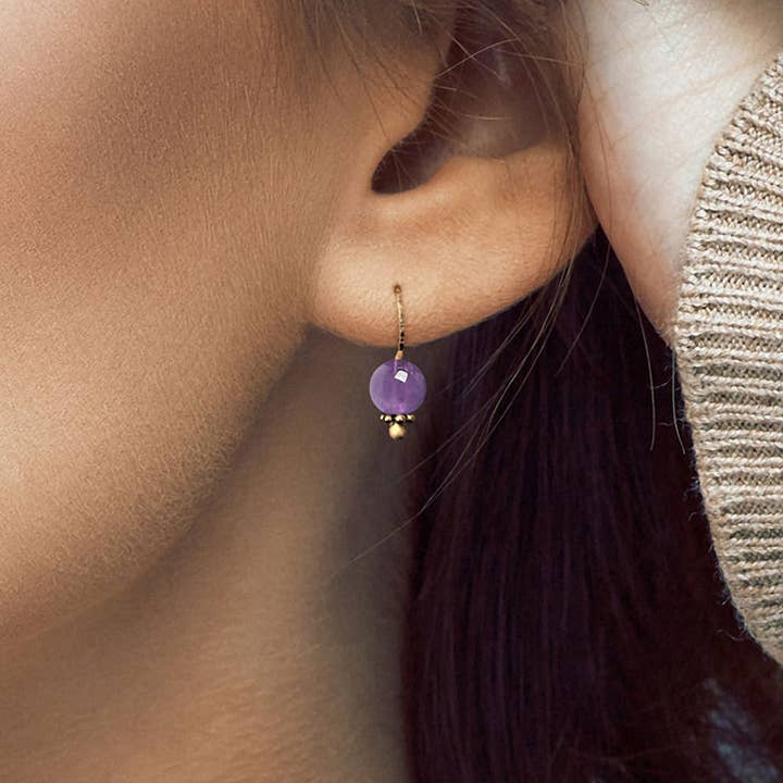 Everyday Earrings - Light Amethyst for wholesale by Maz Jewelry