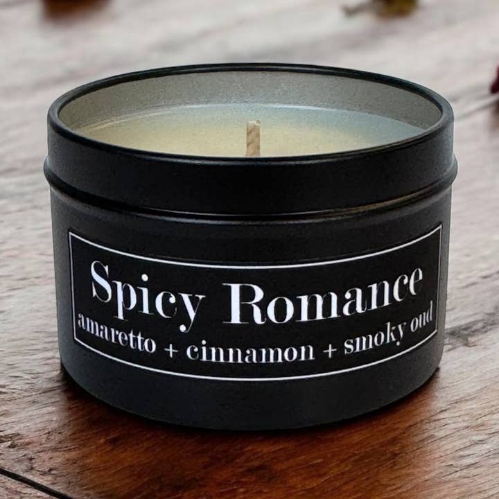 Fly Paper Products - Wholesale Travel Candles - Spicy Romance 4oz Candle Amaretto + Smoky Oud + Cinnamon1