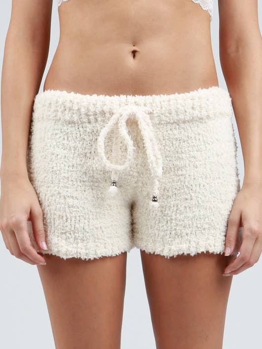 Berber Fleece Elastic Waist Drawstring Lounge Shorts for wholesale by Pol Clothing