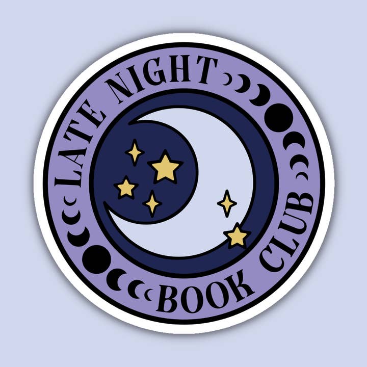 Late Night Book Club Reader Sticker for wholesale by Indigo Maiden