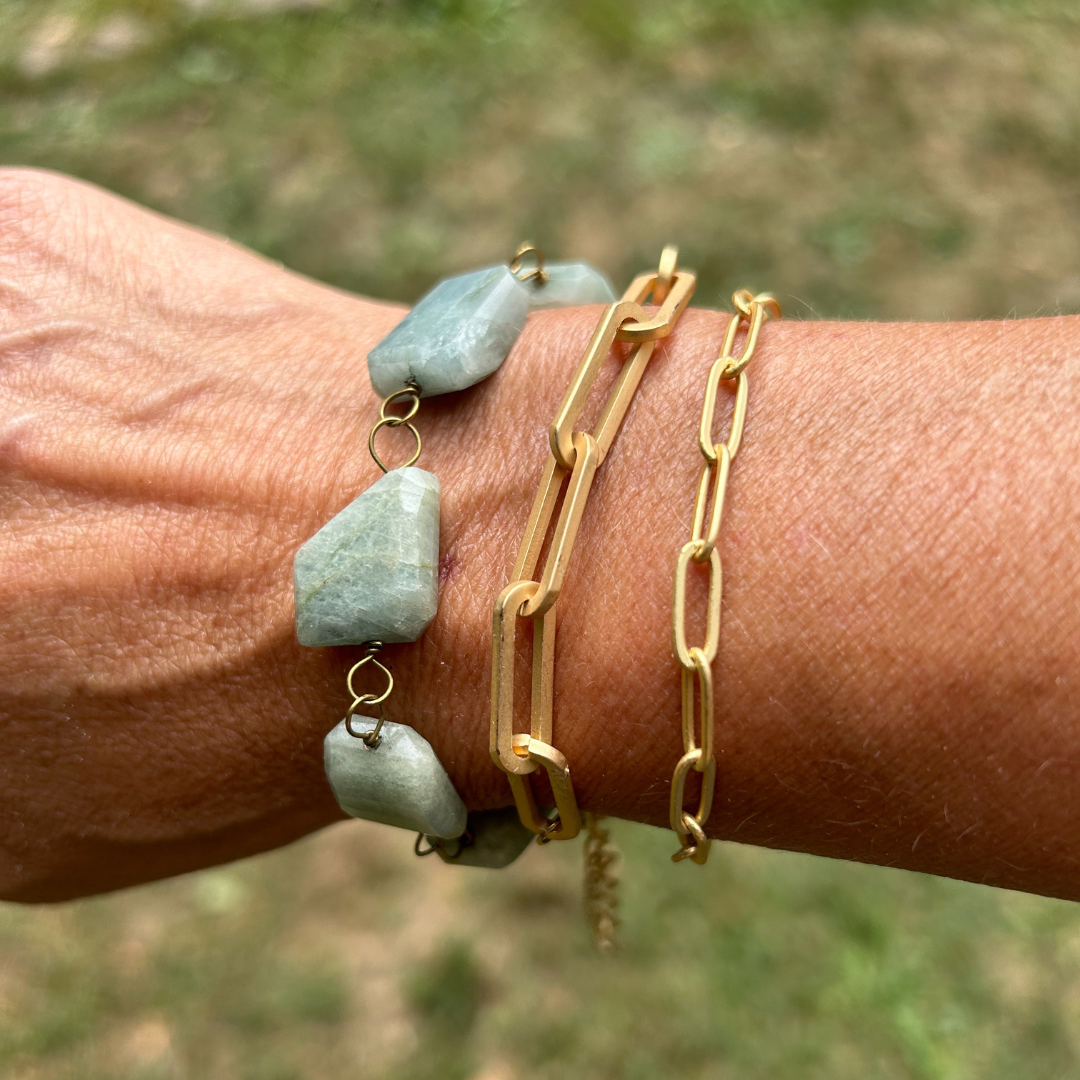 Seeds - Wholesale Link & Chain Bracelet - Matte Gold Paperclip Chain Bracelet6