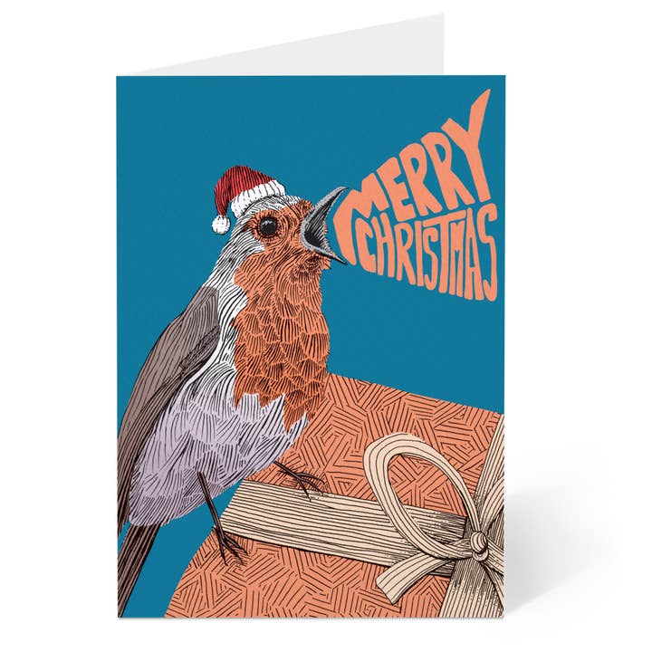 Christmas Robin Card for wholesale by Oliver Stockley