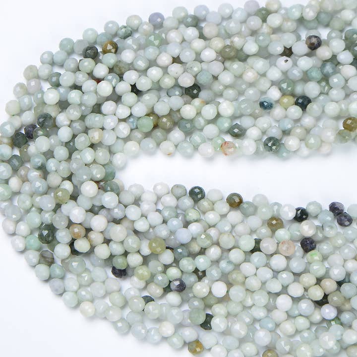 Beads Creation - Wholesale Beads - Multicolor Burma Jade Round High Quality Beads 6x7mm PRP5433