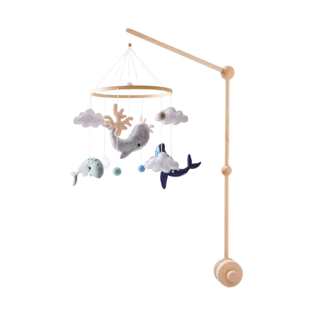 Joymaxx - Vente Mobile pour bébé - Mobile bébé fait main Océan & Baleines | Feutre & Bois7