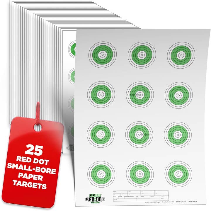 25 EZ2C Targets Style 27/RD10: Small-bore 50ft Paper Shooting Target 11"x17" USA MADE Pad of 25 for wholesale by EZ2C Targets