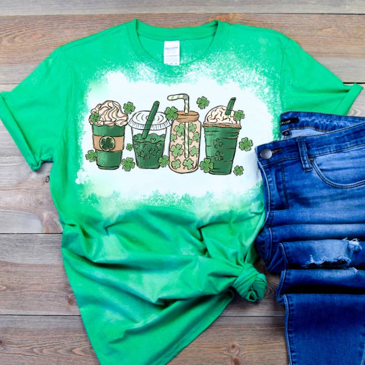 St Patricks Lattes St Patricks Day Shirt for wholesale by Londas Trendy Tees
