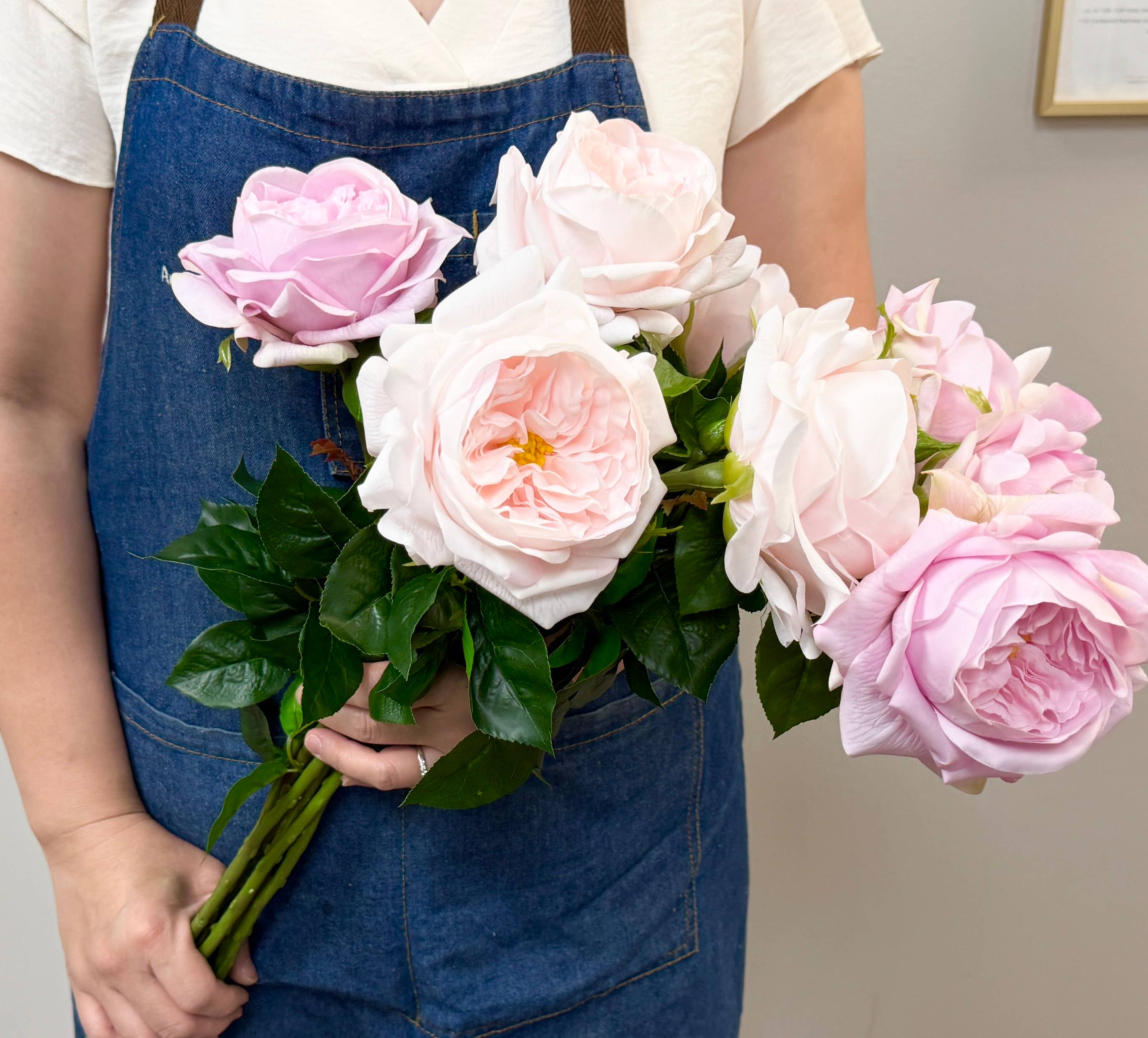 Angel Isabella - Wholesale Artificial flowers - 27"-Lux Faux Juliet Rose-Moisturizing Finish-5"Bloom15