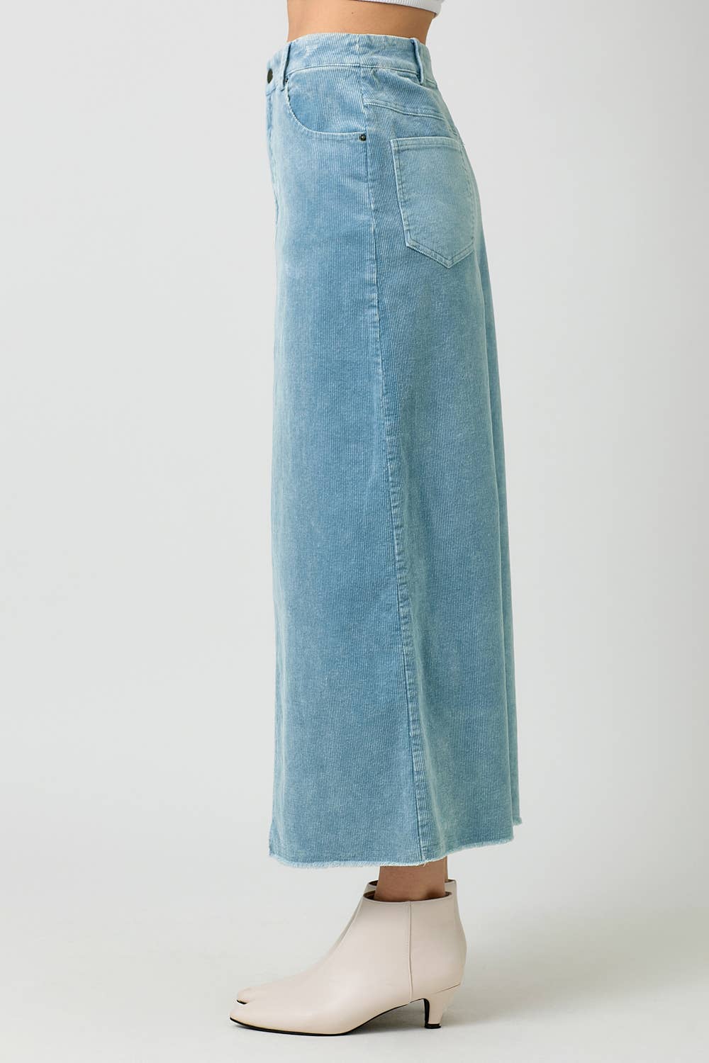 Mystree - Wholesale Skirt - Women's - 60742 Washed Front Slit Corduroy Skirt2