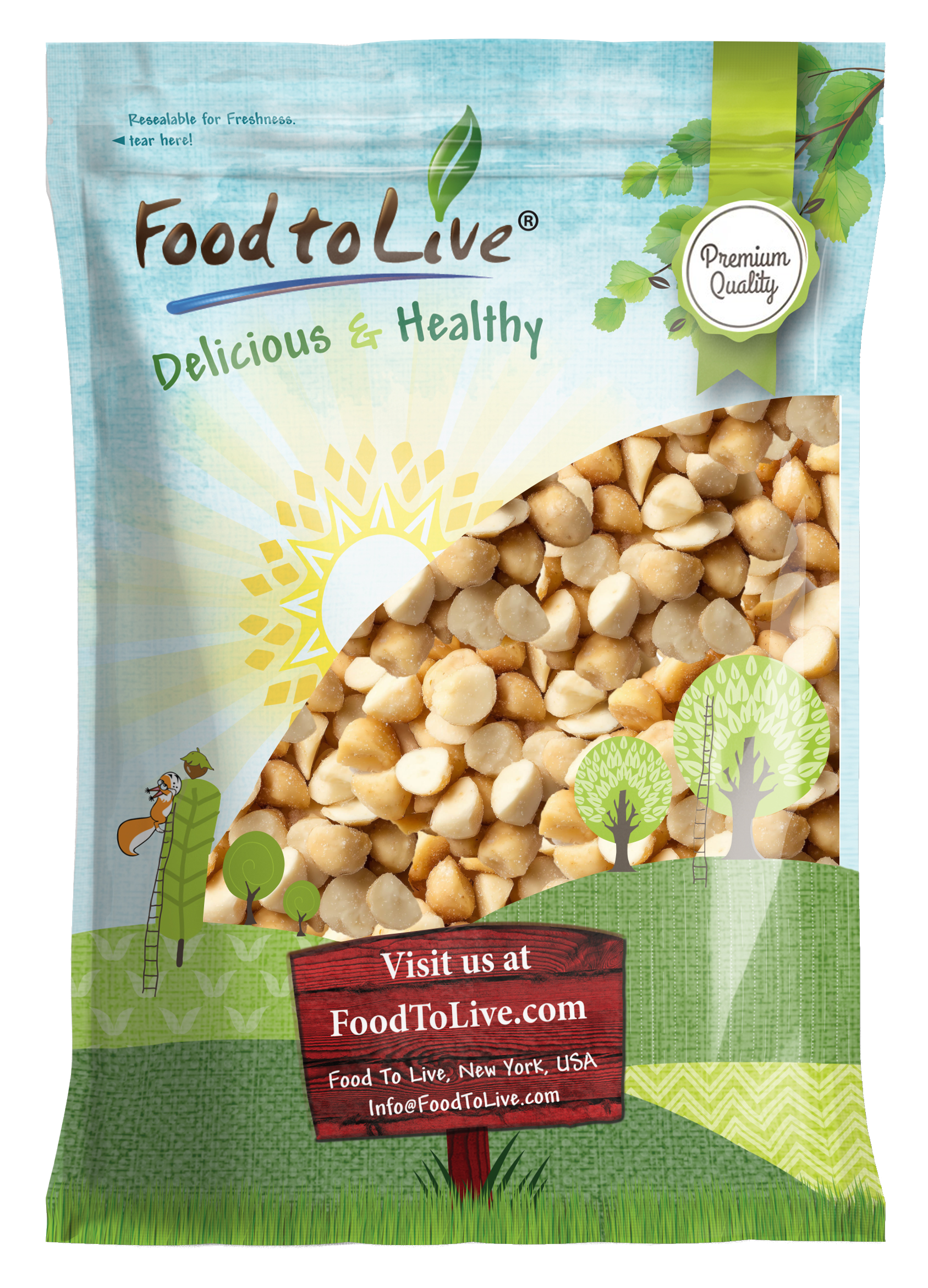 Food To Live - Wholesale Nuts - Dry Roasted Macadamia Halves & Pieces with Himalayan Salt9