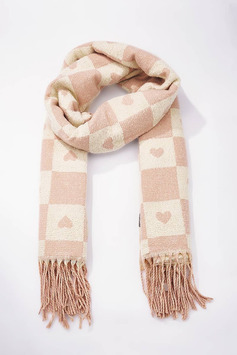 BYREN | ÉLINE L'ATELIER – wholesale Halsduk - Dam – Ullhalsduk med rutmönster och hjärta FL207DF2