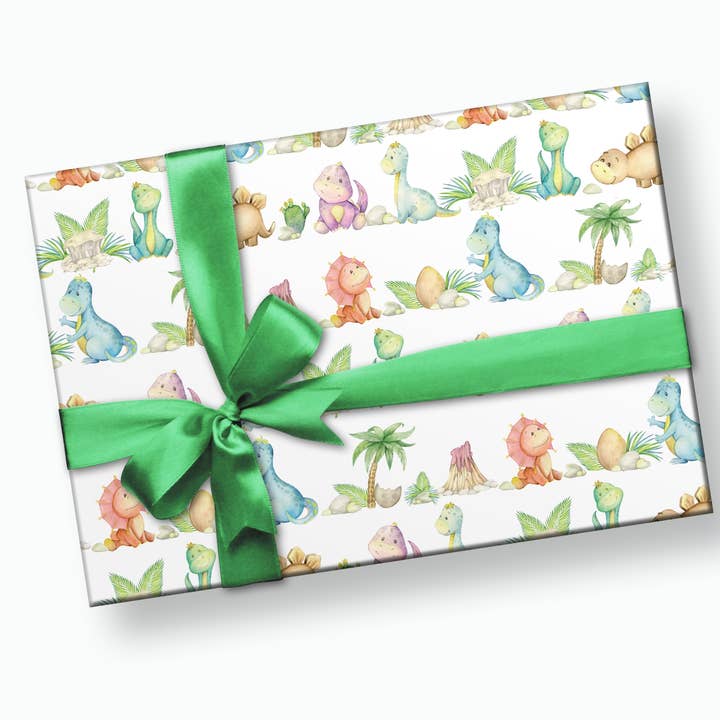 Papel de regalo para bebé dinosaurio para venta al por mayor de Stesha Party