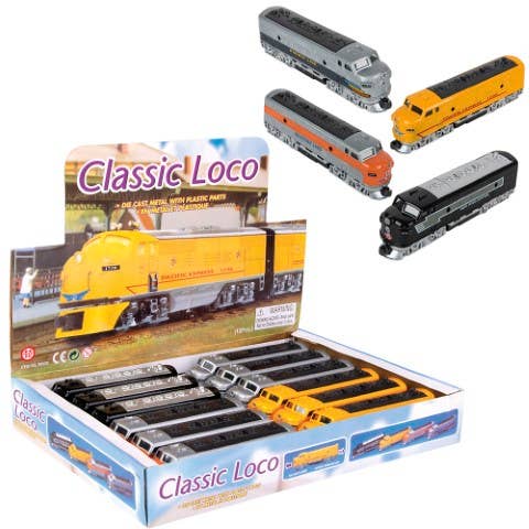 The Toy Network - Wholesale Toy Car/Truck - Kids - 6.5" Diecast Pull Back Classic Loco Diesel Train0