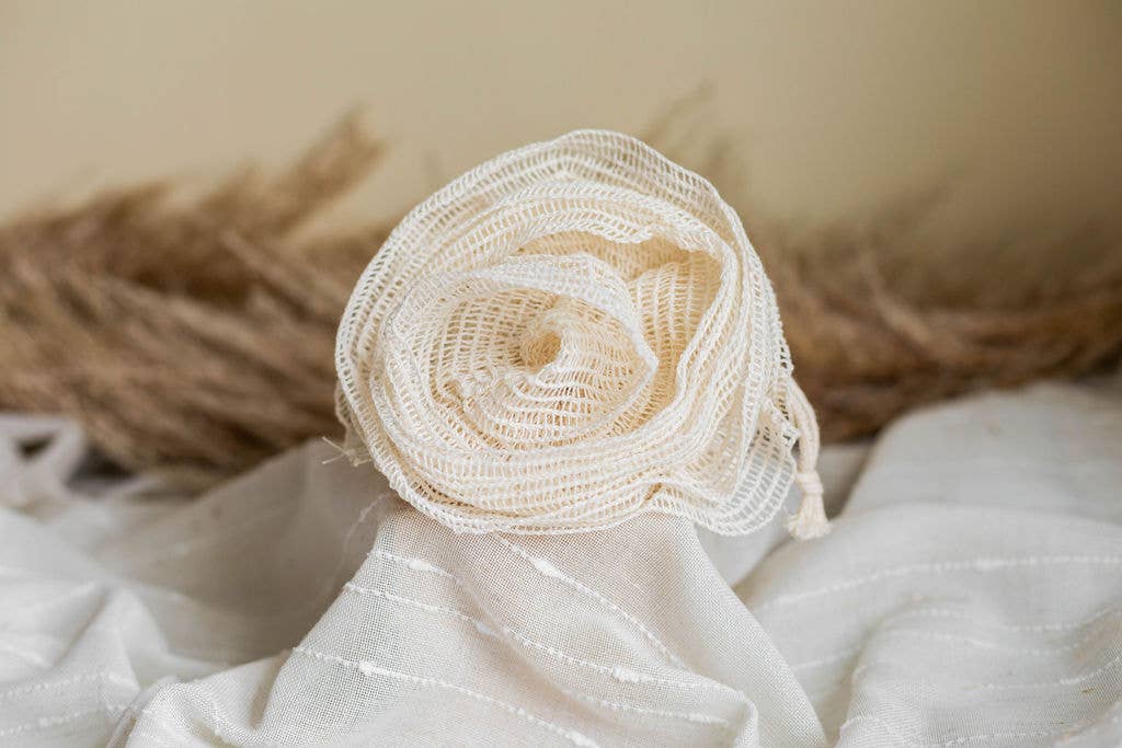 The Waste Less Shop - Wholesale Bath Pouf/Sponge - Natural Mesh Bath Pouf – Plant-Based Ramie Loofah1