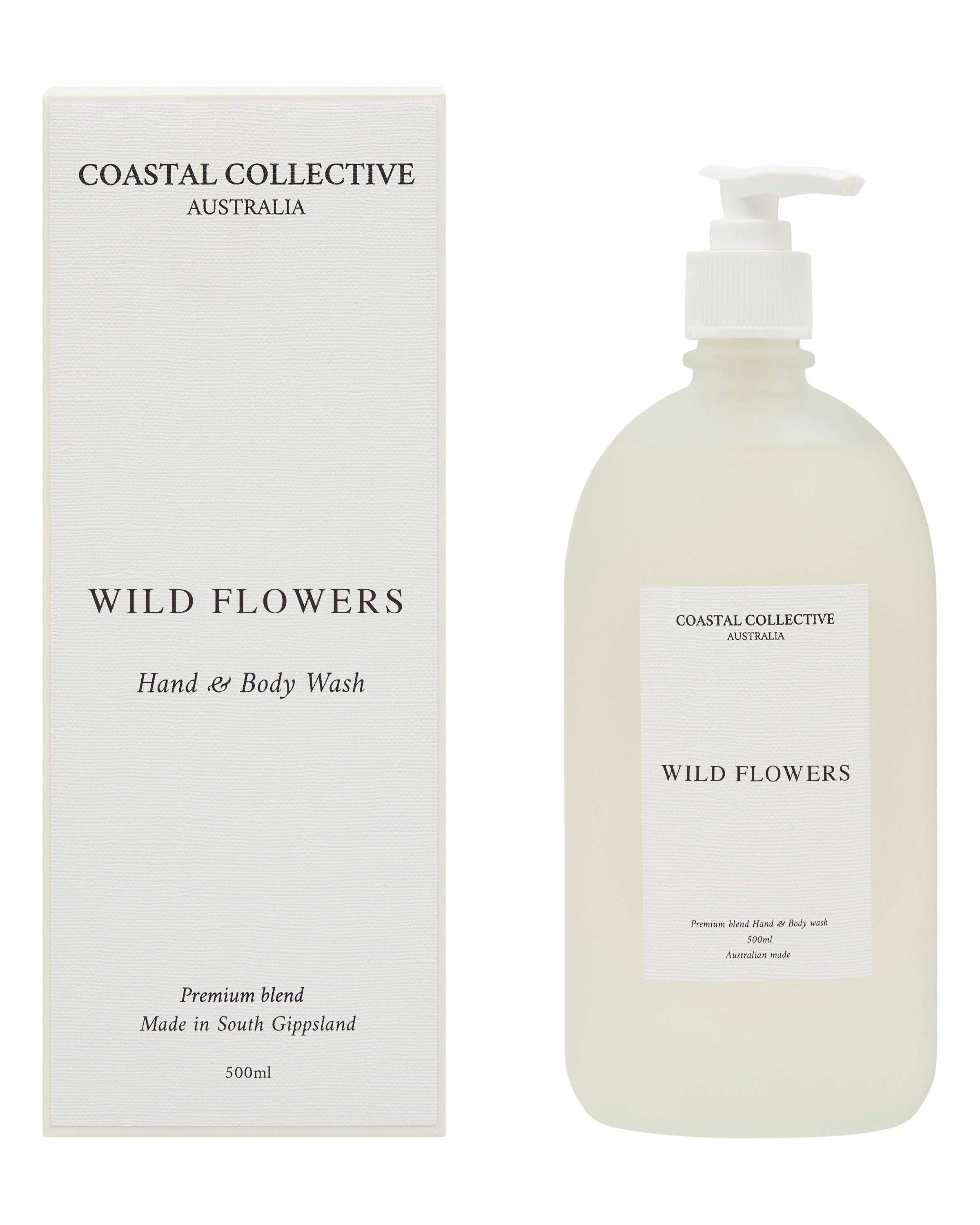 Coastal Collective Australia - Wholesale Body wash/shower gel - 500ML HAND BODY WASH - WILD FLOWERS