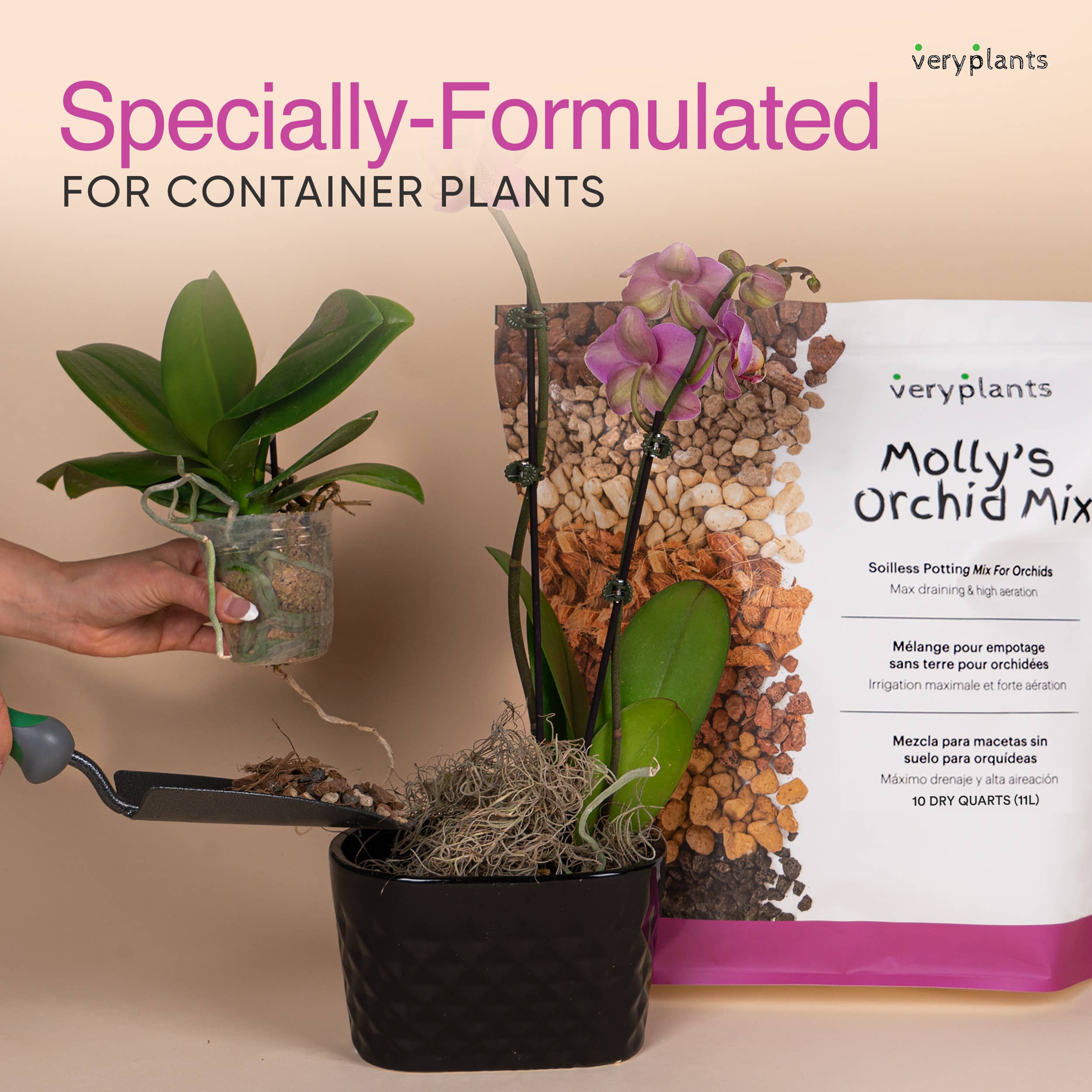 Veryplants US LLC - Wholesale Planting/Potting Soil - Molly's Orchid Mix - Premium Soilless Potting Mix - 5 Quarts4