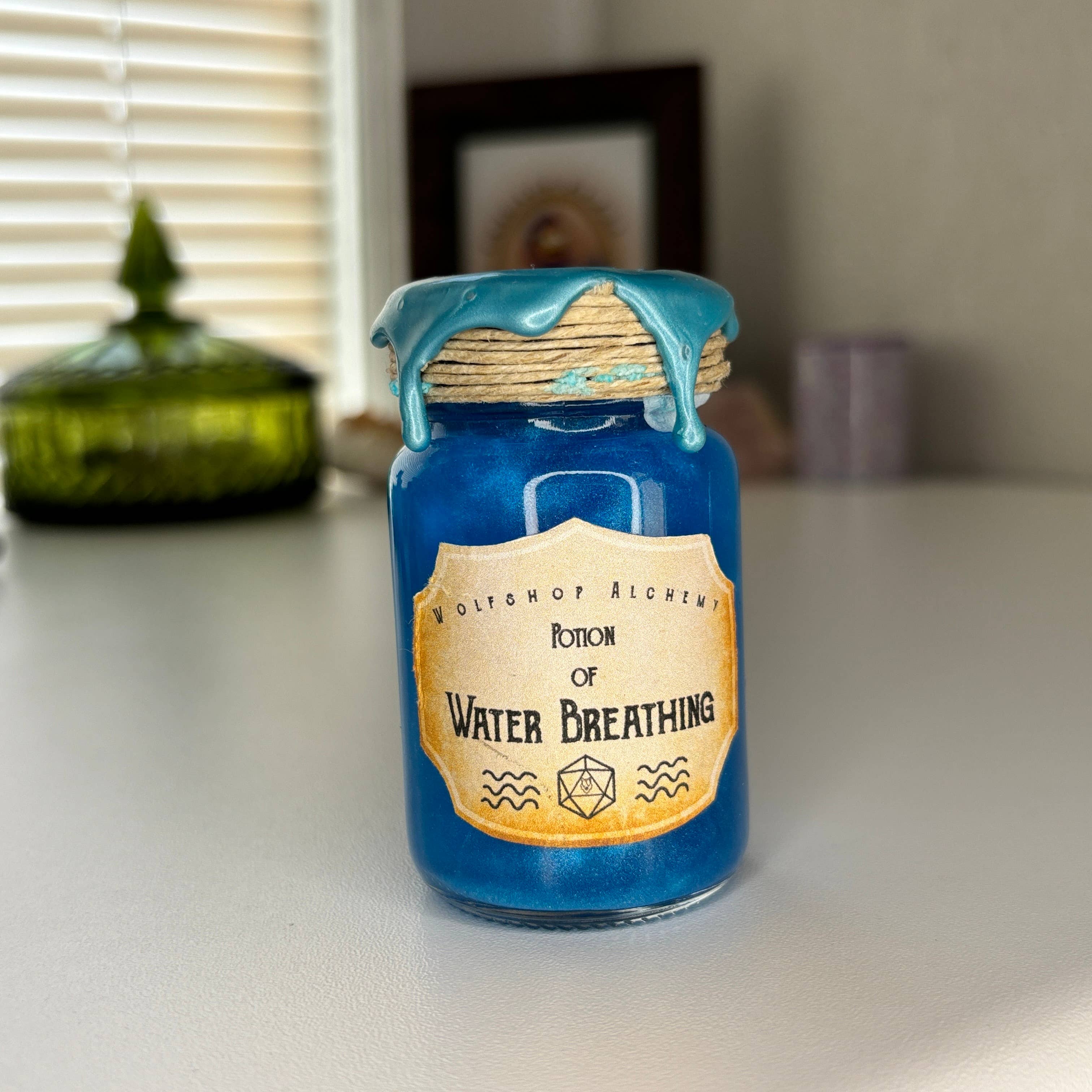 The Wolfshop - Wholesale Dice - D&D D20 Dice Potion Roller - Water Breathing2