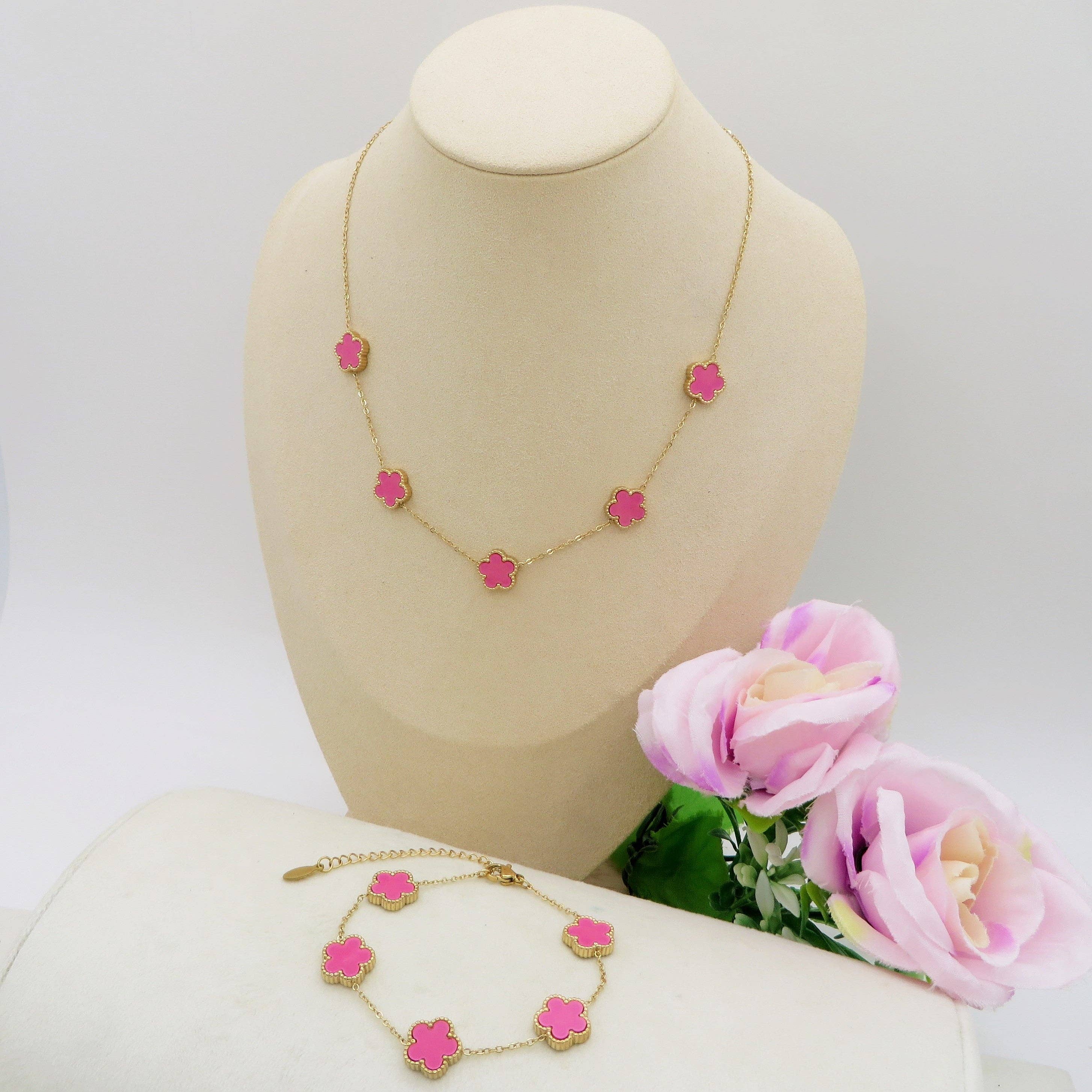 Daemon srls - Wholesale Charm/Dangle Bracelet - LILY  big Flowers ACCIAIO INOSSIDABILE ~ Bracciale fiori in madreperla10