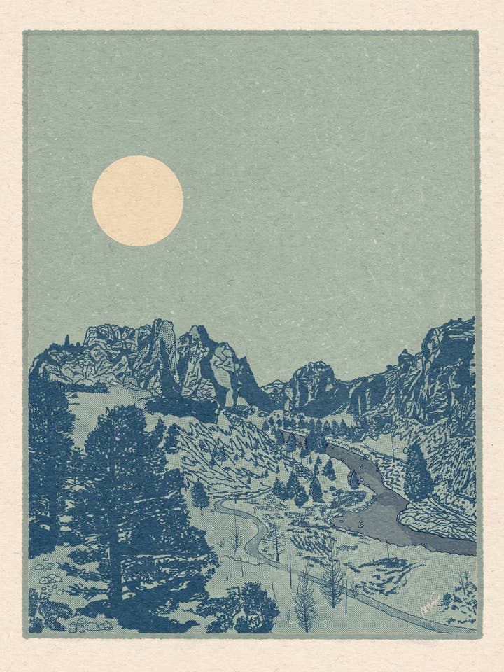 Anchored to Smith Rock (blue) for wholesale by Sunrise Via Lola