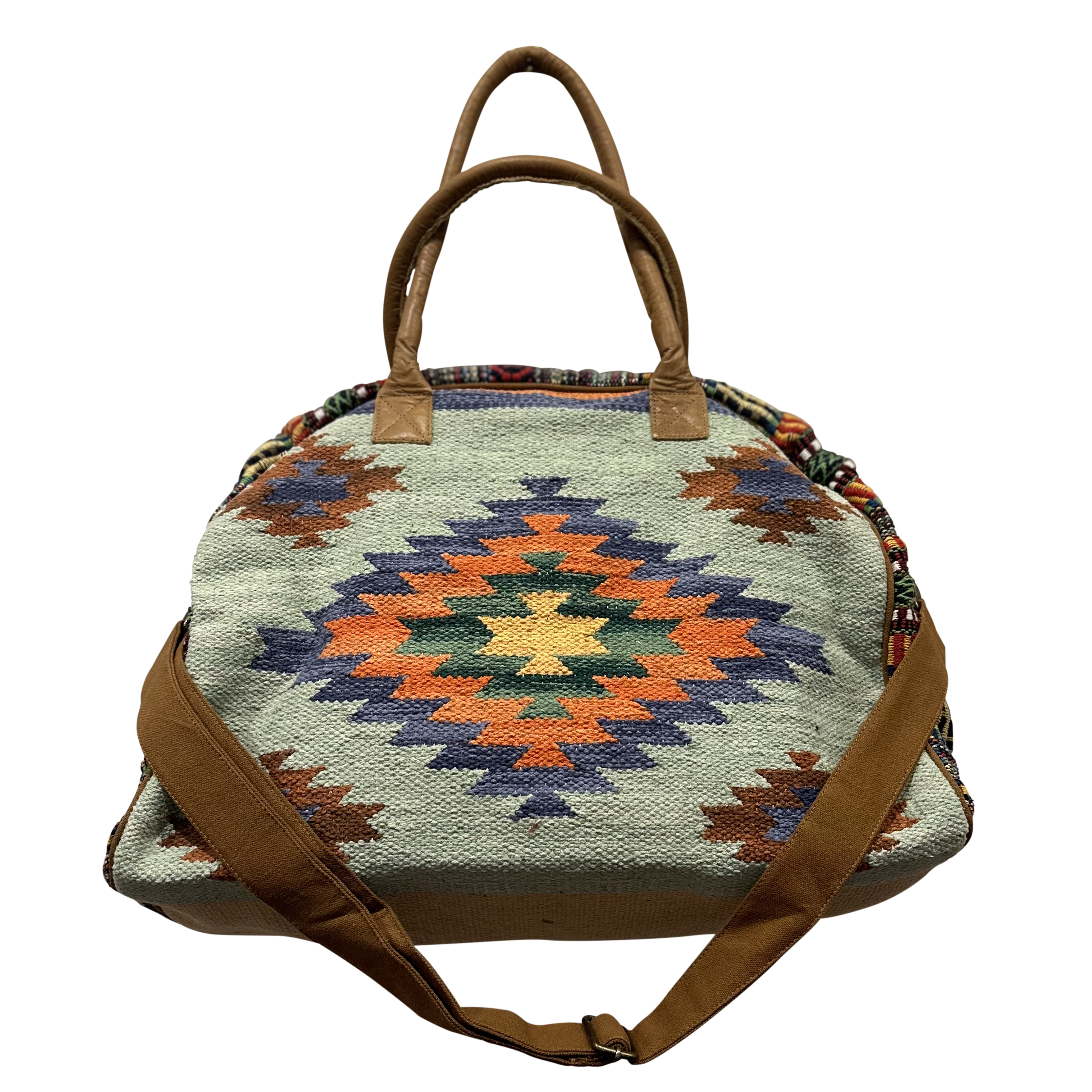Chloe & Lex - Venta al por mayor Bolsa de viaje - Mujer - Bolso de viaje de fin de semana con asa de piel y estampado azteca para mujer2