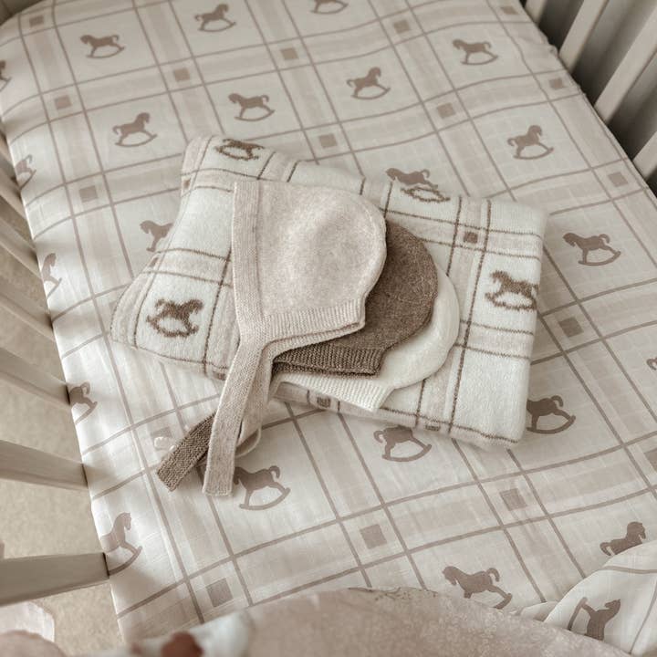 Pop Ya Tot - Wholesale Cot/Crib Sheets - The Rocking Horse Fitted Cot Sheet2