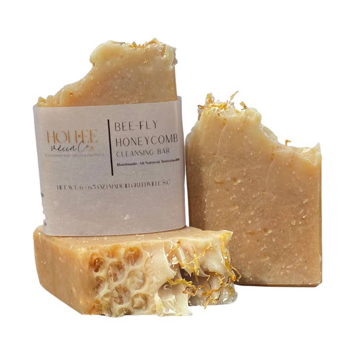Bee-Fly Honeycomb Cleansing bar for wholesale by Honee mecca Co.