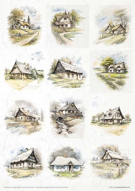 ITD Collection - Vente Matériels de bricolage - RP068 - Set créatif de papier de riz - 11 feuilles format A4 (21 x 29,7 cm)12