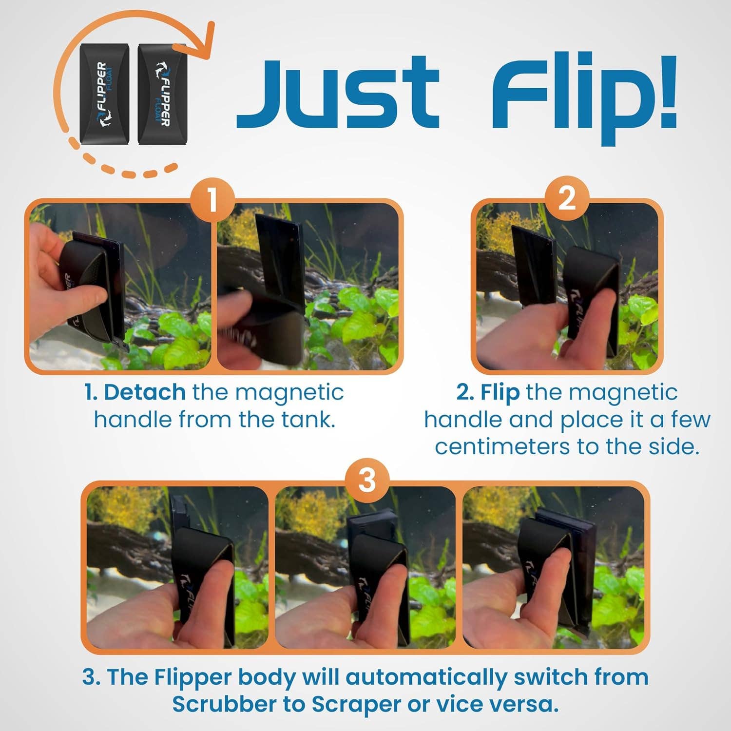 Flipper Aquarium Products - Wholesale Pet Toy - Cat/Dog - Flipper FLOAT 2 in 1 Magnetic Aquarium Algae Cleaner (Standard)5