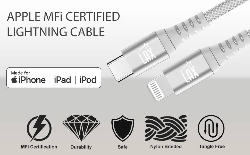 LAX Gadgets - Vendita all'ingrosso Cavo di ricarica - Cavo iPhone a USB Tipo C ad Alta Velocità - Confezione al Dettaglio3