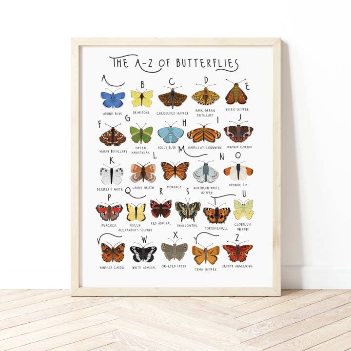 Impresión de la A a la Z de las mariposas para venta al por mayor de Bea Baranowska Illustration