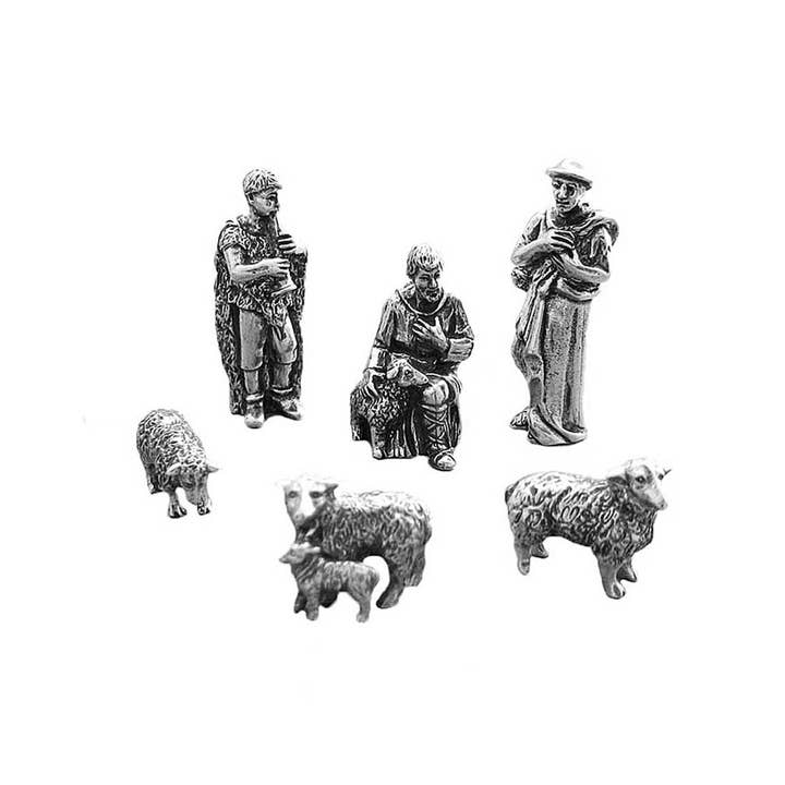 Danforth Pewter - Wholesale Nativity Scene Decor - Shepherd & Sheep Nativity Set