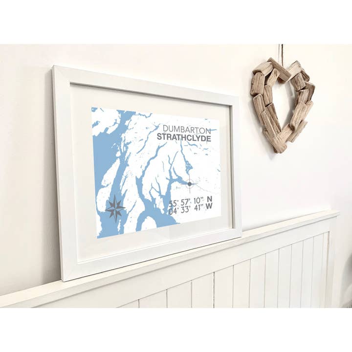 Impressão do mapa costeiro de Dumbarton por atacado de SeaKisses