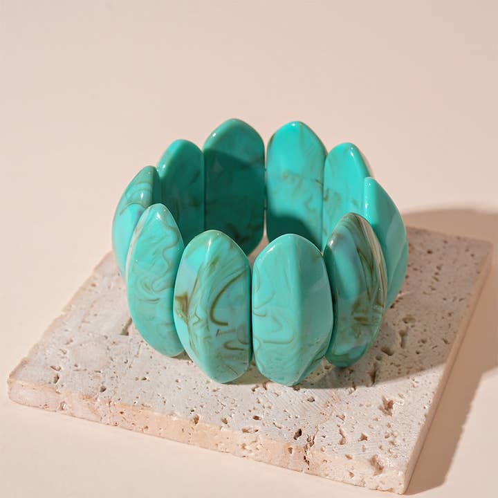 Dipped Shop - Wholesale Beaded Bracelet - Vintage Wide Resin Splicing Acrylic Bracelets DP25D6239