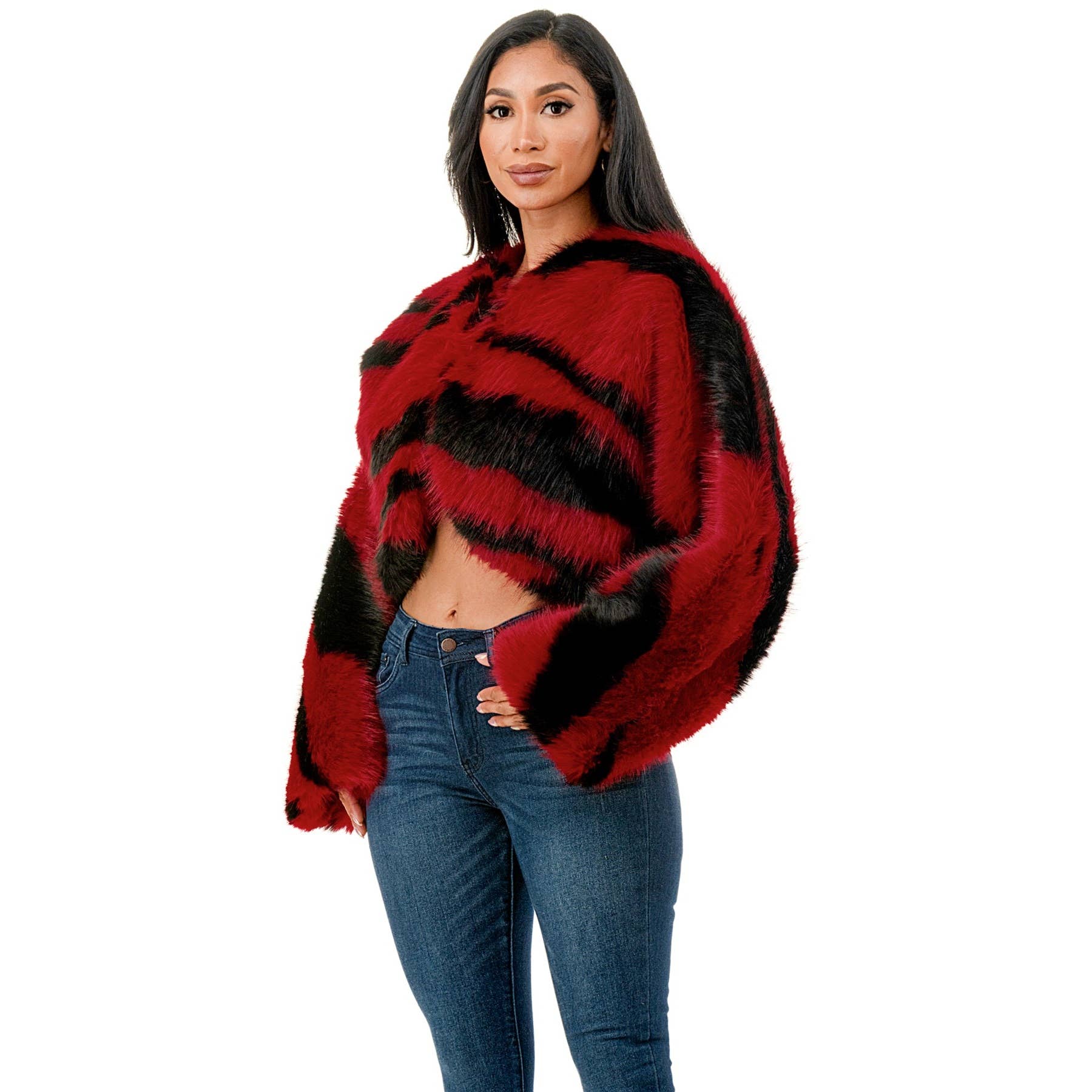 DORCAS - Vente Veste – femme - Veste en fausse fourrure à manches longues Plus7