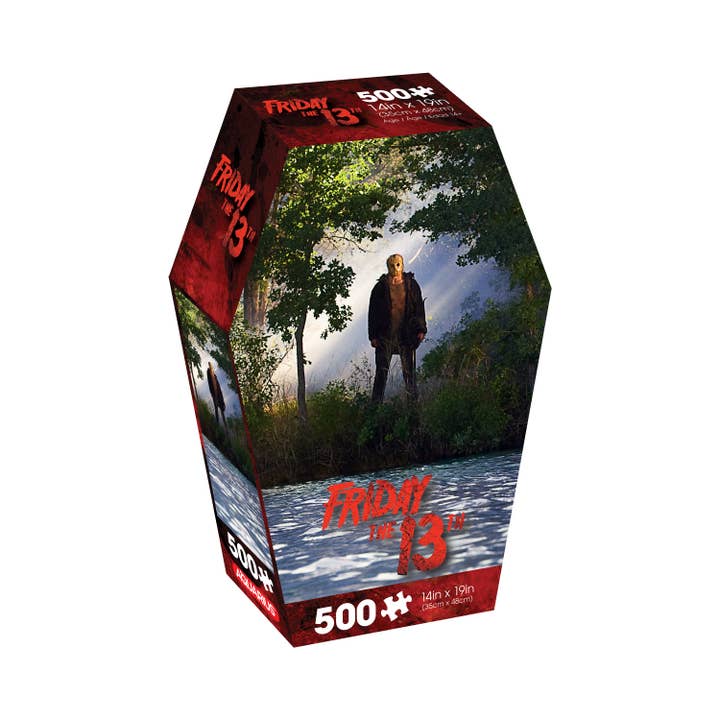 AQUARIUS, GAMAGO, ICUP, & ROCK SAWS by NMR Brands - Wholesale Puzzle - Adult - Friday The 13th Coffin Box 500 Piece Jigsaw Puzzle