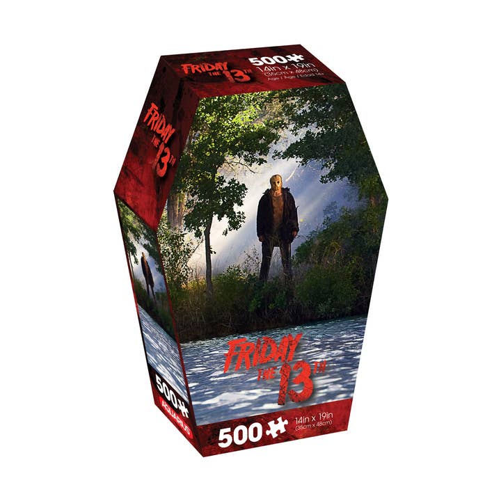 Friday The 13th Coffin Box 500 Piece Jigsaw Puzzle for wholesale by AQUARIUS, GAMAGO, ICUP, & ROCK SAWS by NMR Brands