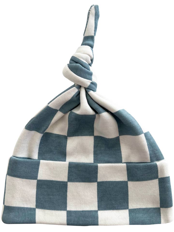 Blueberry Muffin Checkerboard / Organic Beanie for wholesale by SIIX Collection