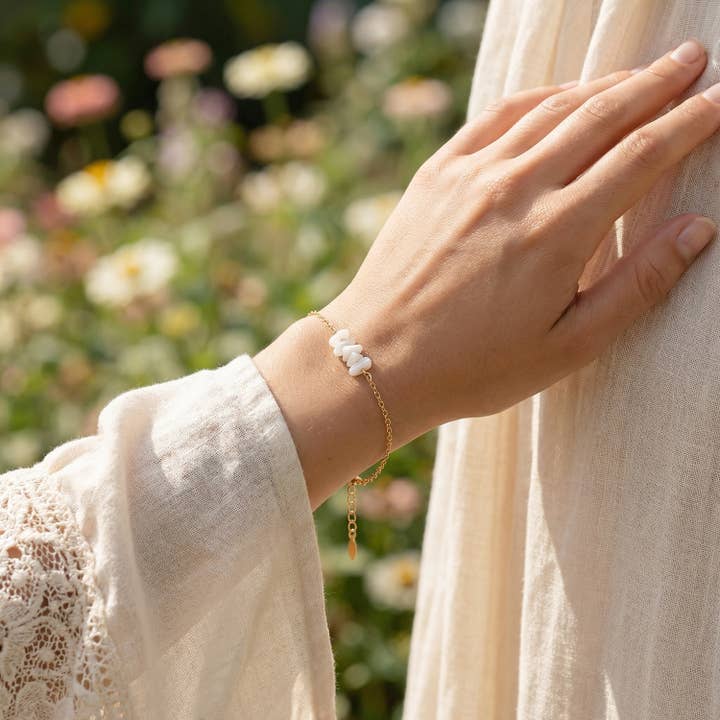 Ivoor parelmoer gouden trouwarmband voor wholesale door Ni une ni deux