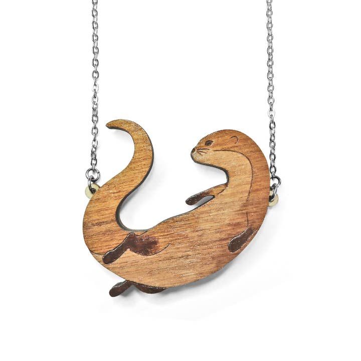 Walnut Otter Necklace for wholesale by Lynsey Luu