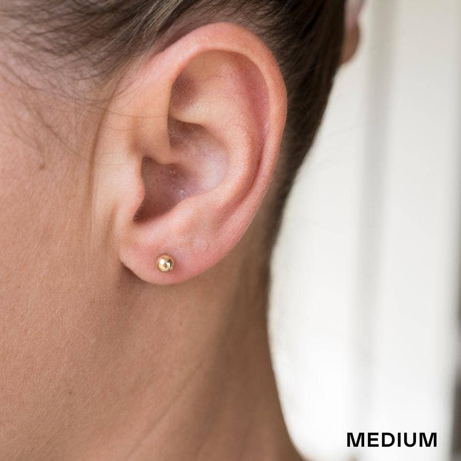 Rose Gypsy - Wholesale Stud/Post Earrings - Gold Ball Studs1