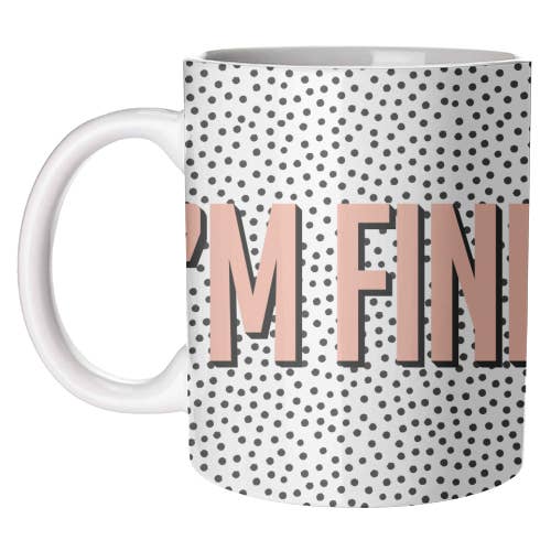 ART WOW - Venta al por mayor Taza - Tazas con impresión tipográfica de lunares «I'm Fine»