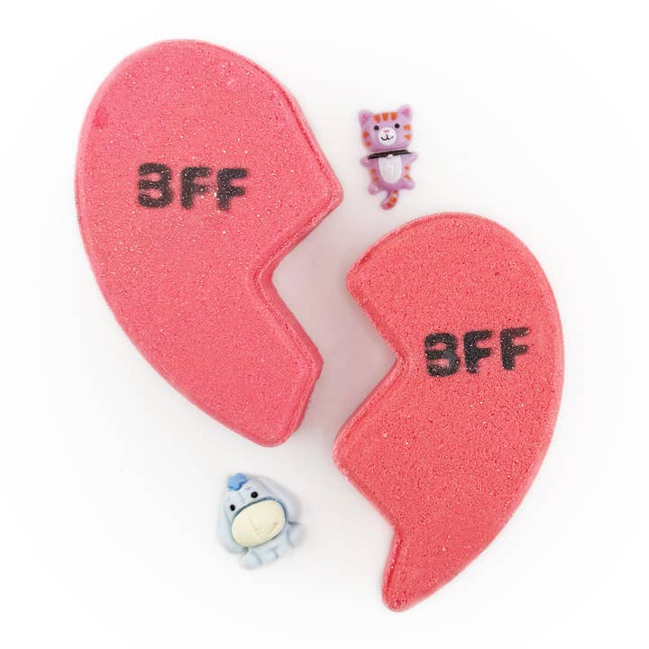 BFF Heart PRIZE Bath Bomb for wholesale by Sweet Bath Co