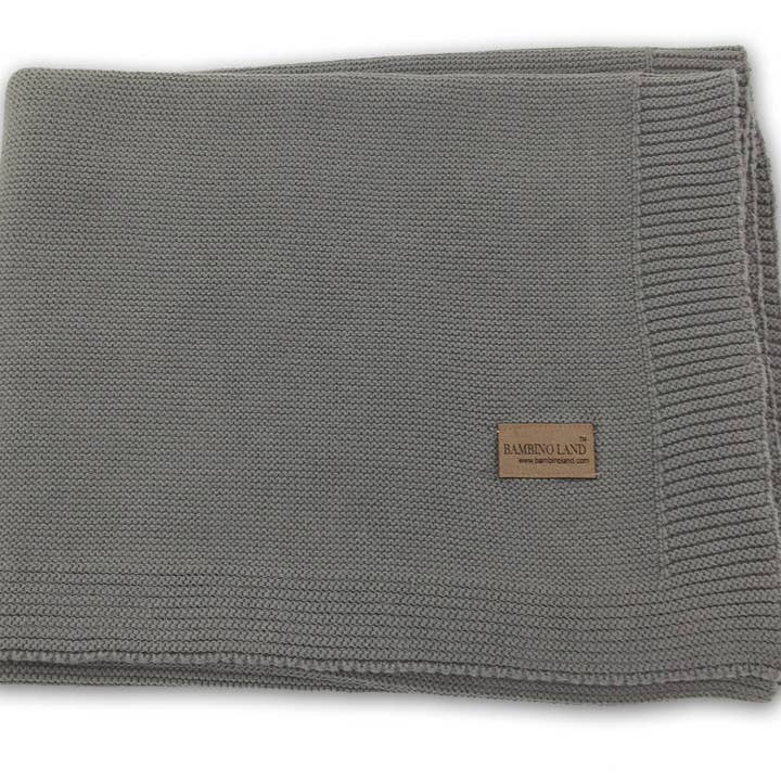 Manta tejida para bebé - Gris pizarra para venta al por mayor de Bambino Land