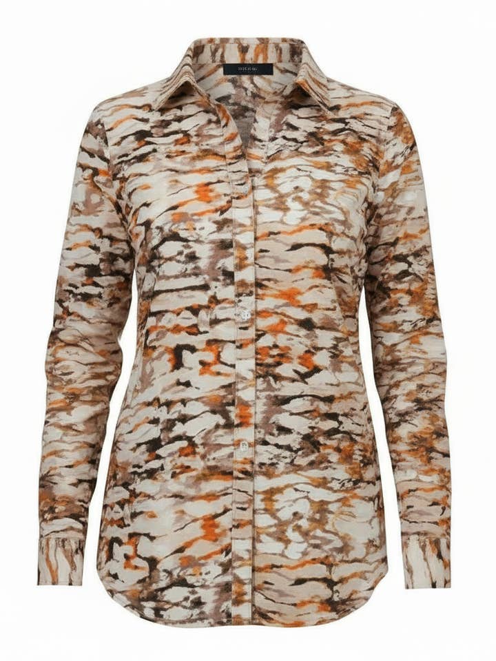 Marmeren Ontspannen Overhemd Italiaanse Machinewasbare Stof voor wholesale door Ameliora