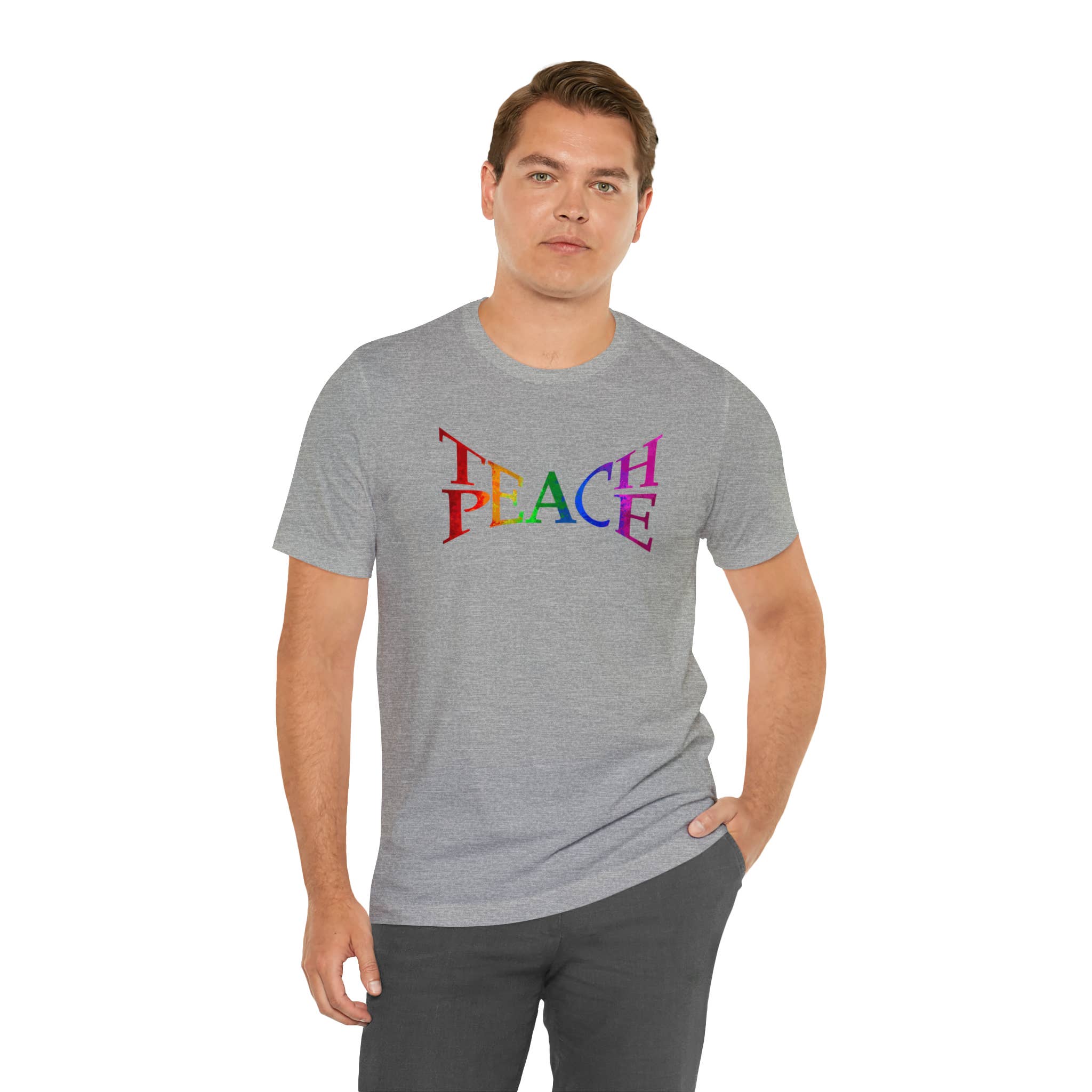 Pride Majic - Wholesale Screen Printed T-Shirt - Men's - Teach Peace, Rainbow, Pride T-Shirt, Civil Rights, LGBTQ1