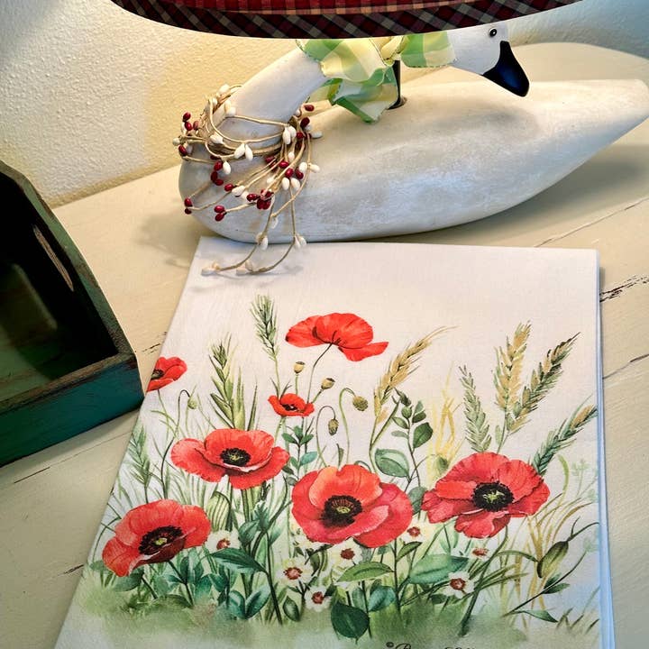 Brown Lillie – Großhandel Geschirrtücher – Rote Mohnblumen 28" Bestes Geschirrtuch | 100% Ringspun-Baumwolle9