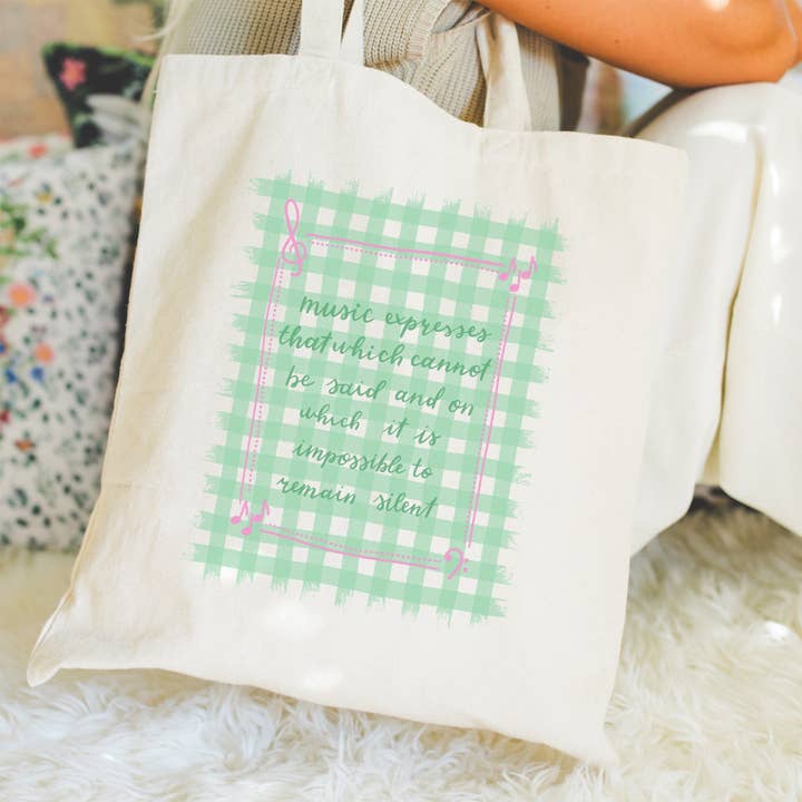 Music Expresses That Which Cannot Be Said Tote Bag for wholesale by Hale Yeah Design Co.
