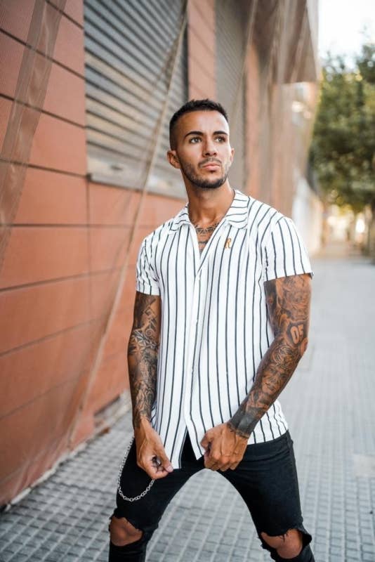 Rozertys - Wholesale Button Down Shirt - Men's - ROZERTYS Stripe Shirt