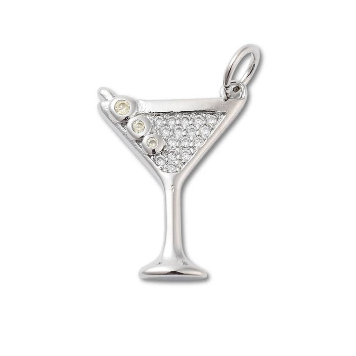 Martini Sølv Charm for engroshandel hos Love, Paige Designs