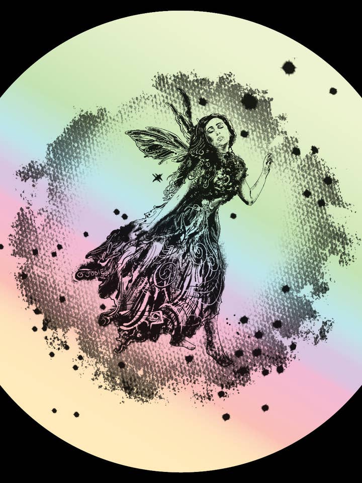 Adesivo in vinile impermeabile olografico a forma di fata per la vendita all'ingrosso da parte di JodieKoyote